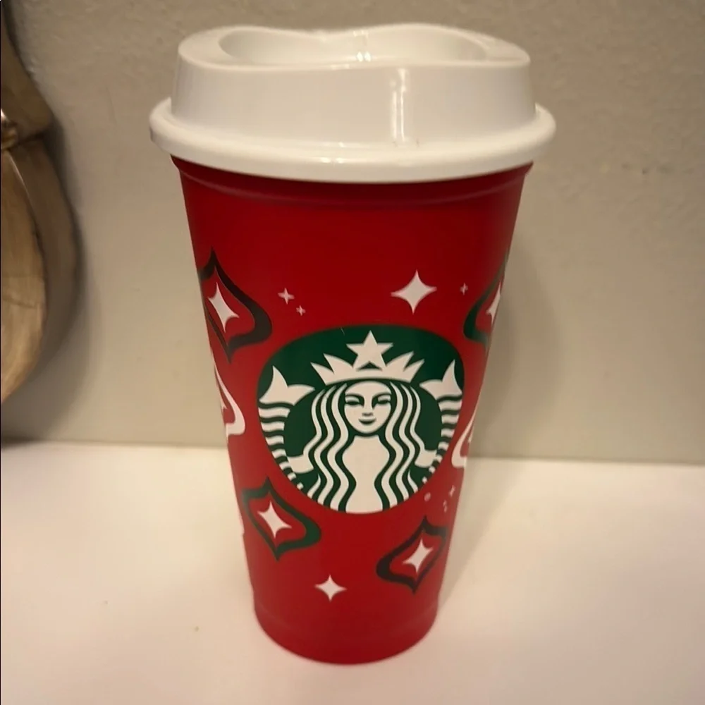Starbucks Festive Red and White Tumbler